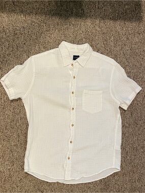 J. Crew White Short-Sleeve Button-Down Shirt